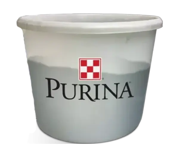 Purina cattle mineral bucket, a key supplement for getting livestock ready for fall, supporting cattle health with essential nutrients.